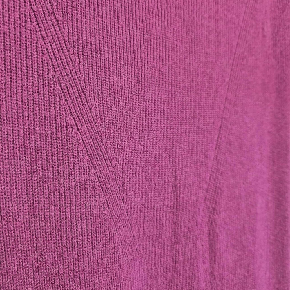 Betsey Johnson NWOT Magenta Pink Ribbed Knit Pointelle Coquette Sweater Dress M - Picture 4 of 10